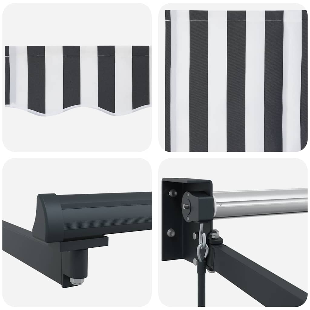 Tenda na uvlačenje antracit i bijela 3x2,5 m tkanina i aluminij