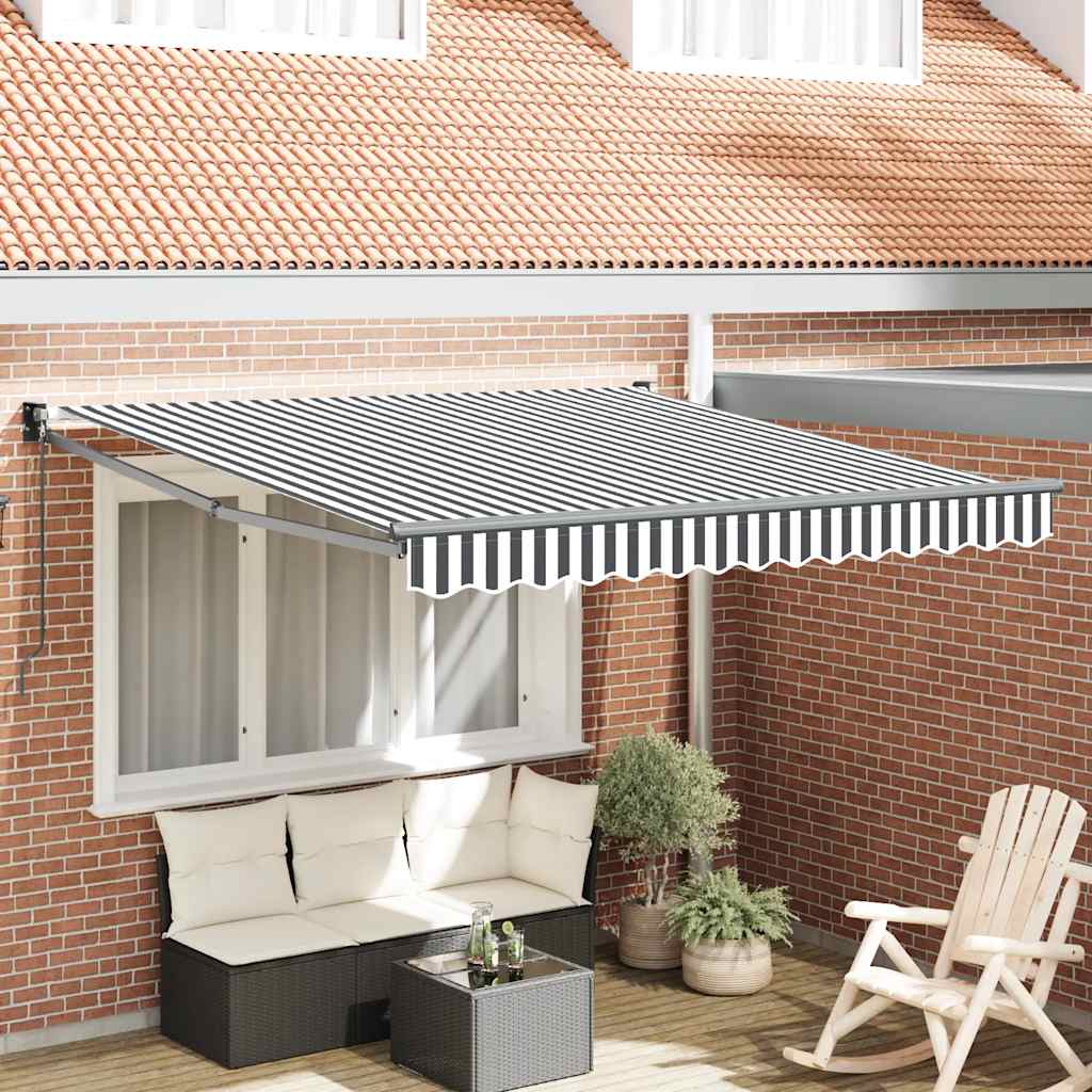 Tenda na uvlačenje antracit i bijela 3x2,5 m tkanina i aluminij