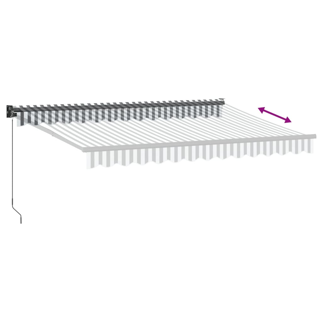 Tenda na uvlačenje antracit-bijela 3,5x2,5 m tkanina i aluminij