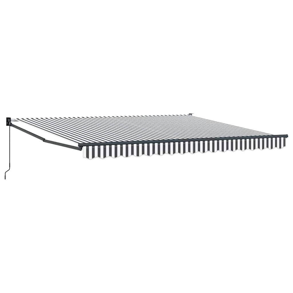 Tenda na uvlačenje antracit-bijela 4x3 m od tkanine i aluminija