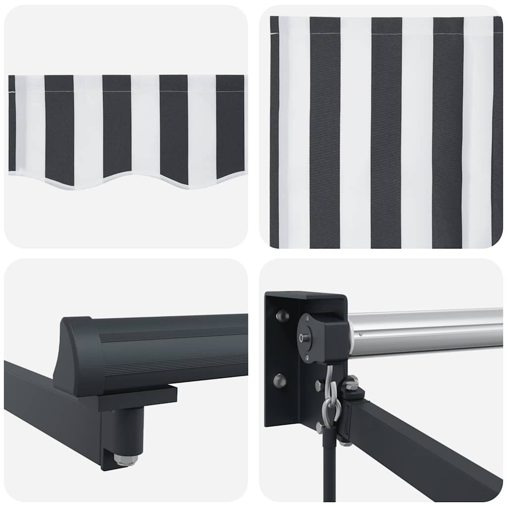 Tenda na uvlačenje antracit-bijela 4,5x3 m tkanina i aluminij