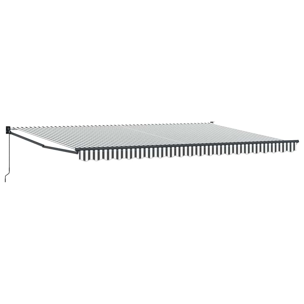 Tenda na uvlačenje antracit-bijela 5x3 m od tkanine i aluminija