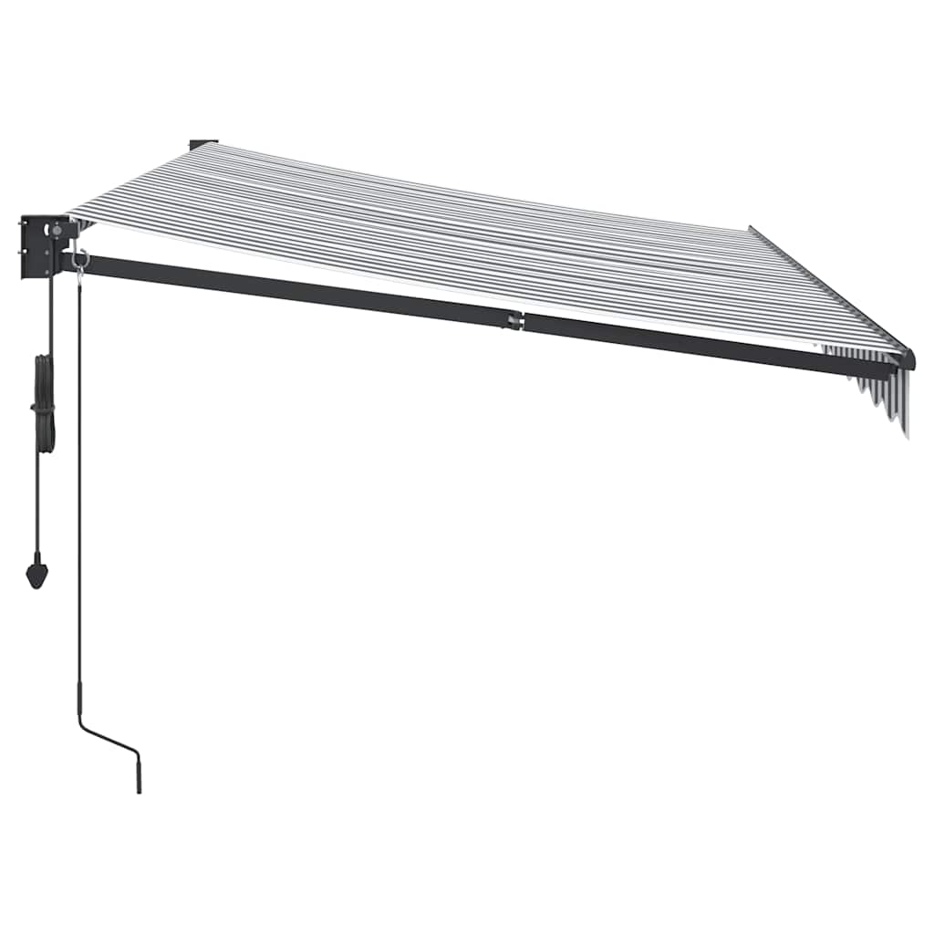 Uvlačiva tenda antracit i bijela 3,5x2,5 m tkanina i aluminij
