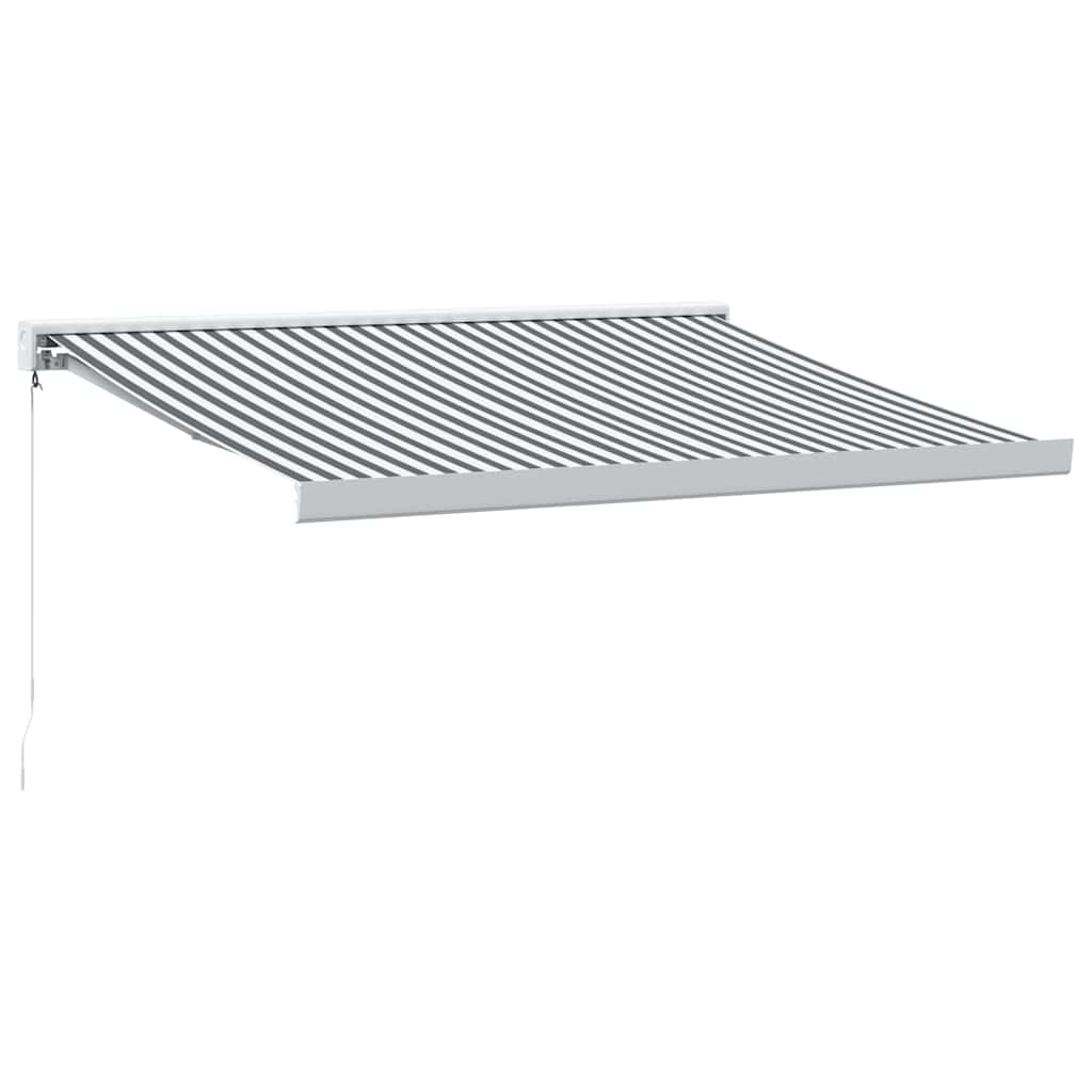 Tenda na uvlačenje antracit-bijela 3,5x2,5 m tkanina i aluminij