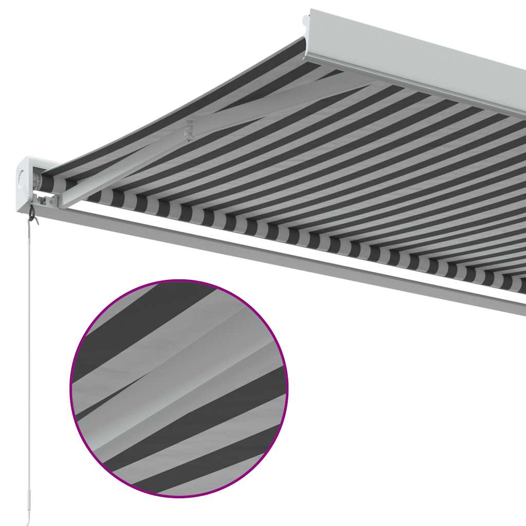 Tenda na uvlačenje antracit-bijela 3,5x2,5 m tkanina i aluminij