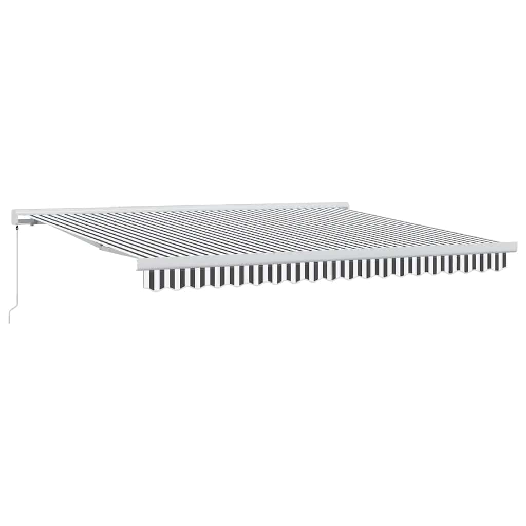 Tenda na uvlačenje antracit-bijela 4x3 m od tkanine i aluminija