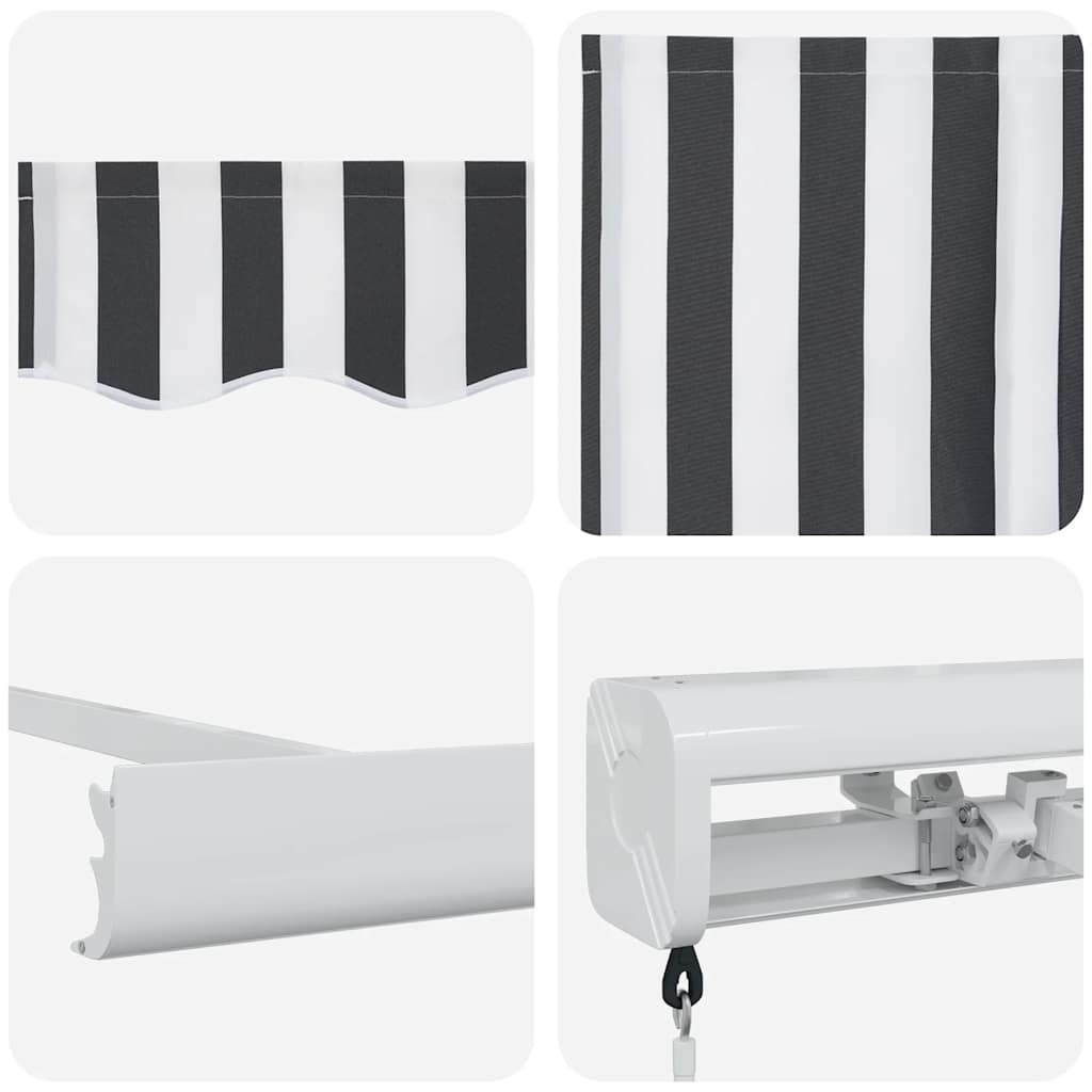 Tenda na uvlačenje antracit-bijela 4x3 m od tkanine i aluminija