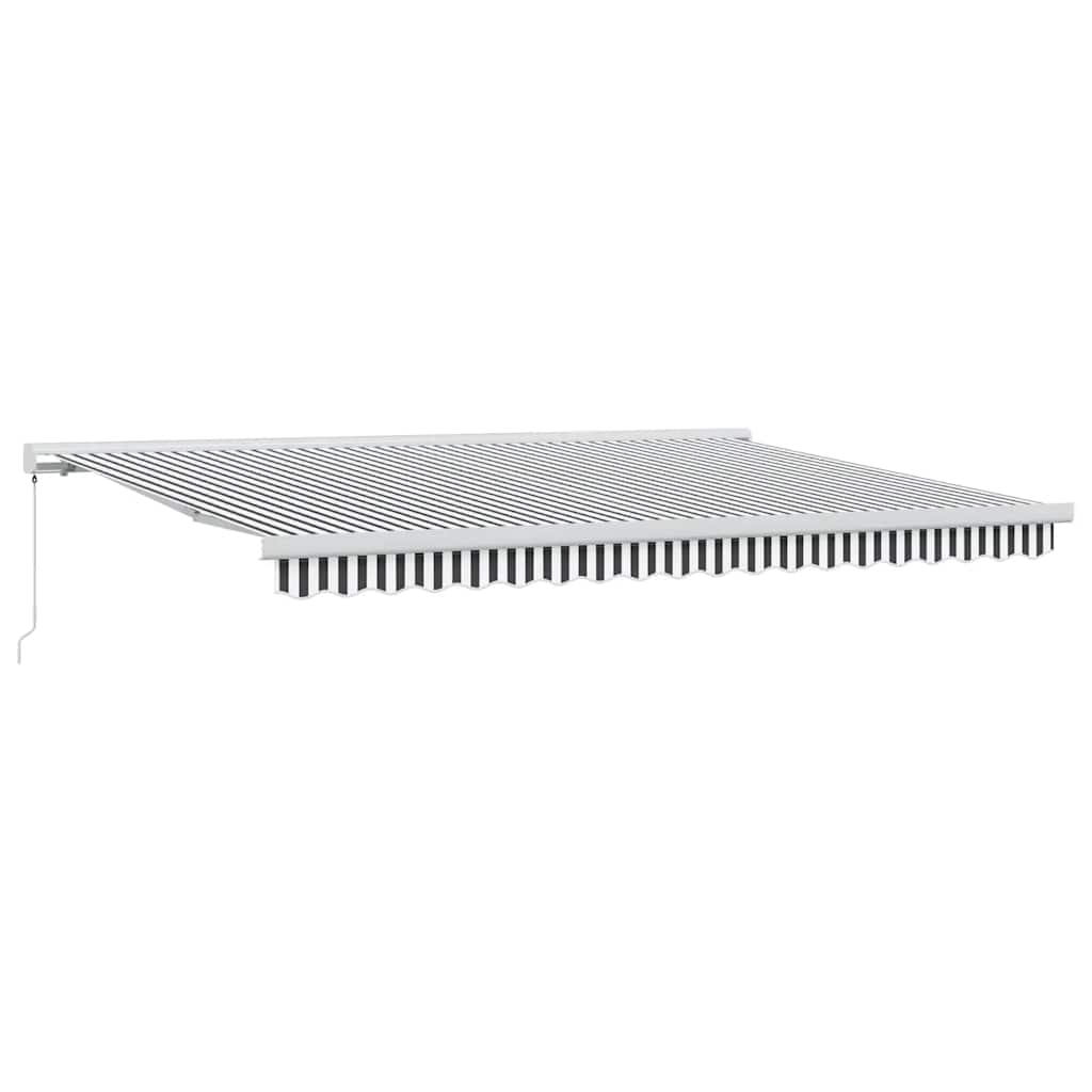 Tenda na uvlačenje antracit-bijela 4,5x3 m tkanina i aluminij