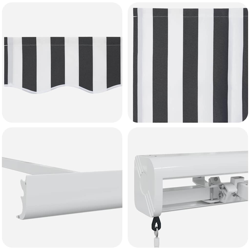 Tenda na uvlačenje antracit-bijela 4,5x3 m tkanina i aluminij