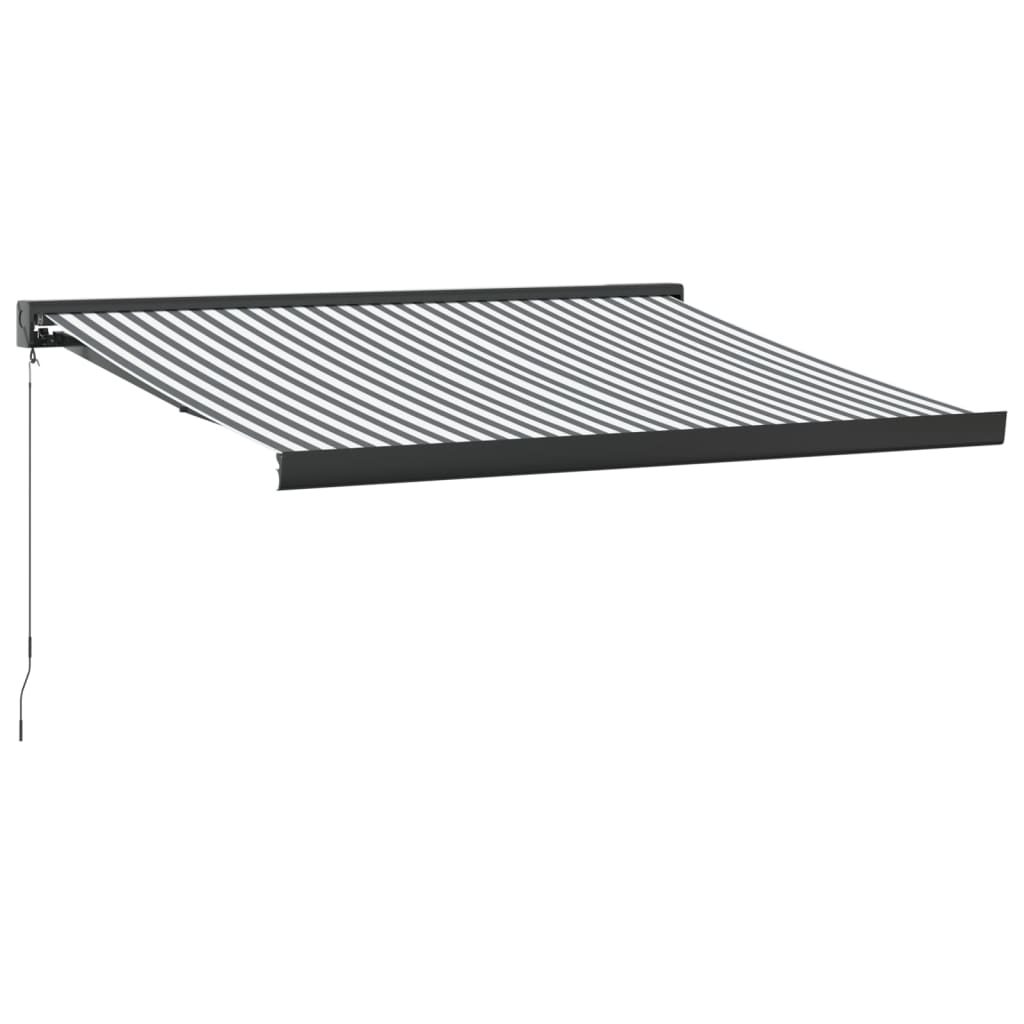 Tenda na uvlačenje antracit-bijela 3,5x2,5 m tkanina i aluminij