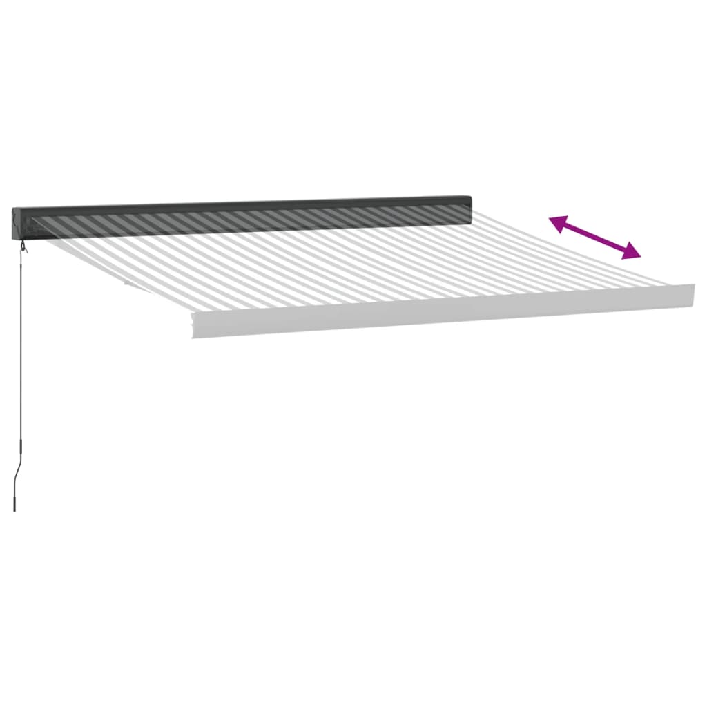 Tenda na uvlačenje antracit-bijela 3,5x2,5 m tkanina i aluminij