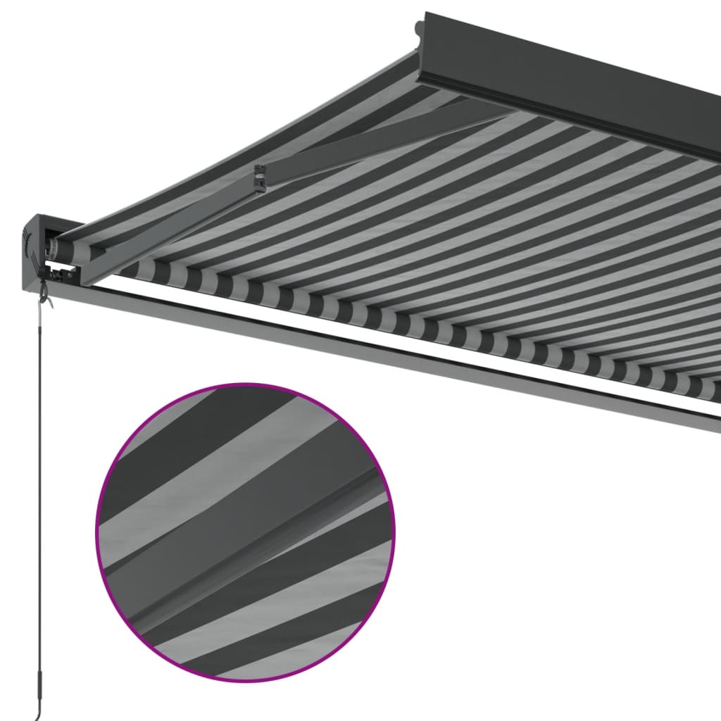 Tenda na uvlačenje antracit-bijela 3,5x2,5 m tkanina i aluminij