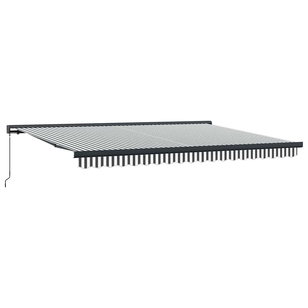 Tenda na uvlačenje antracit-bijela 4,5x3 m tkanina i aluminij