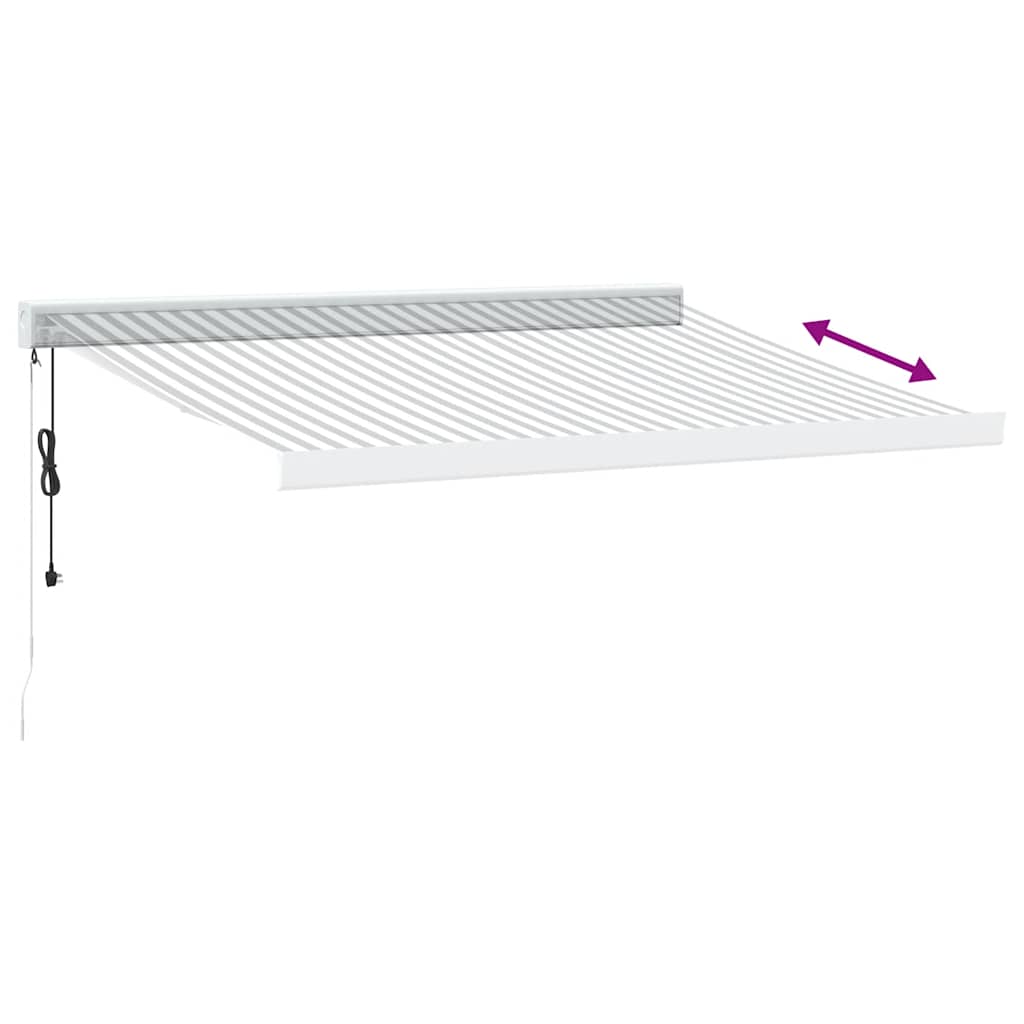 Tenda na uvlačenje antracit-bijela 3,5x2,5 m tkanina i aluminij