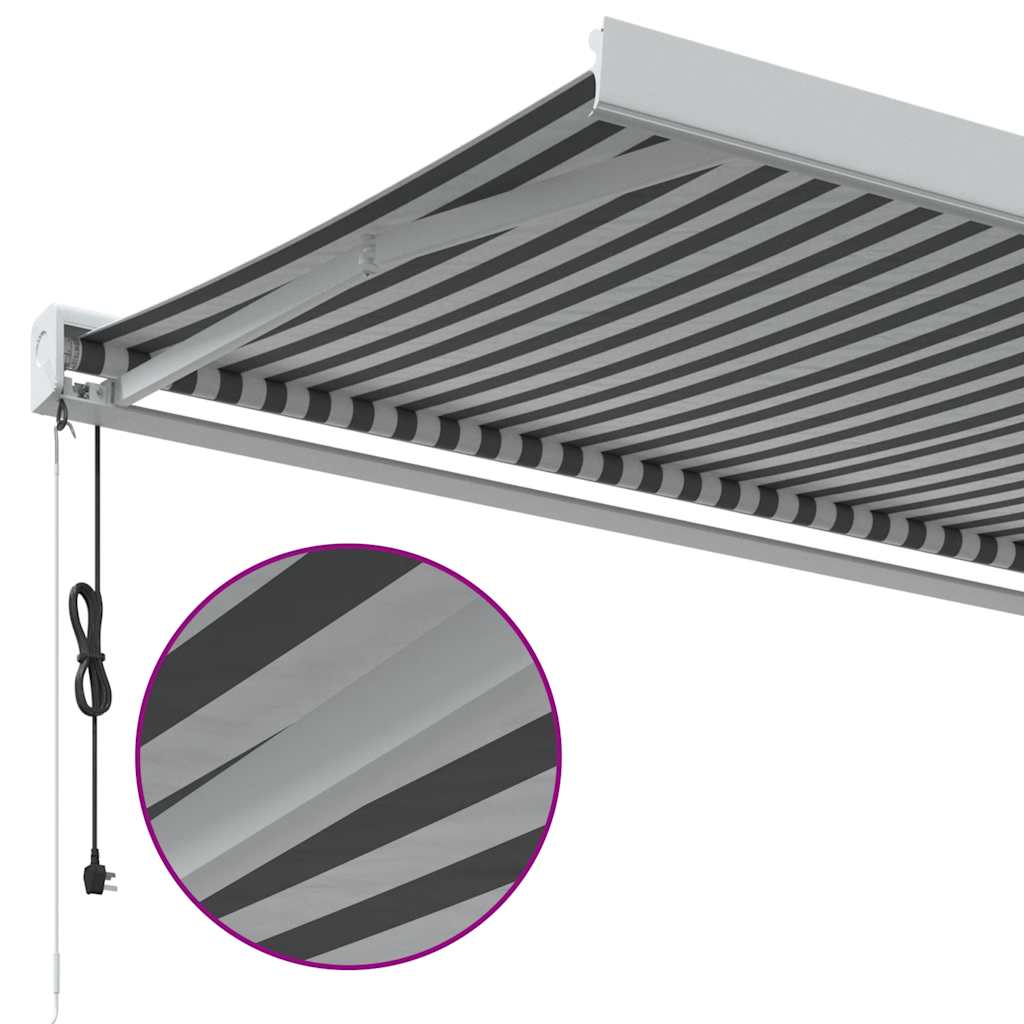 Tenda na uvlačenje antracit-bijela 3,5x2,5 m tkanina i aluminij
