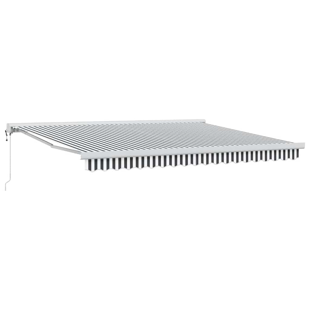 Tenda na uvlačenje antracit-bijela 4x3 m od tkanine i aluminija
