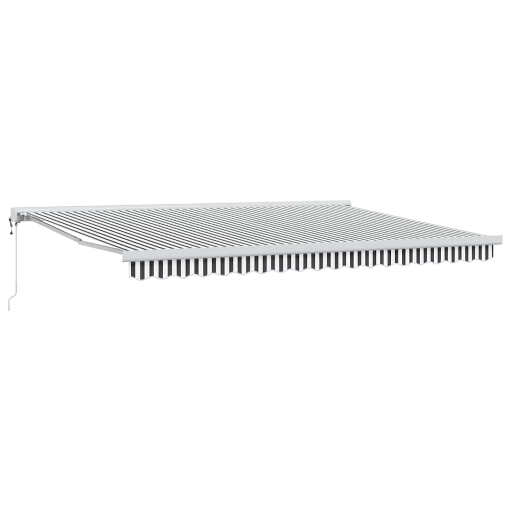 Tenda na uvlačenje antracit-bijela 4,5x3 m tkanina i aluminij