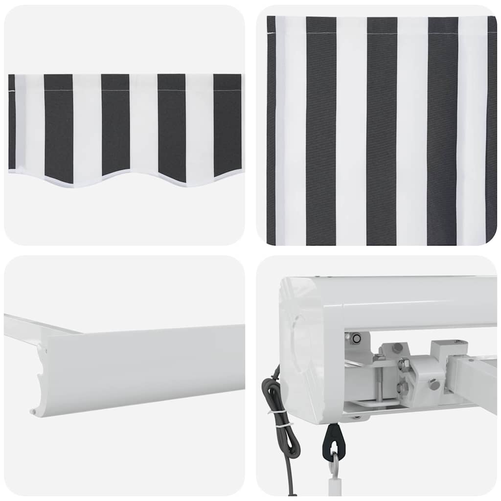 Tenda na uvlačenje antracit-bijela 4,5x3 m tkanina i aluminij
