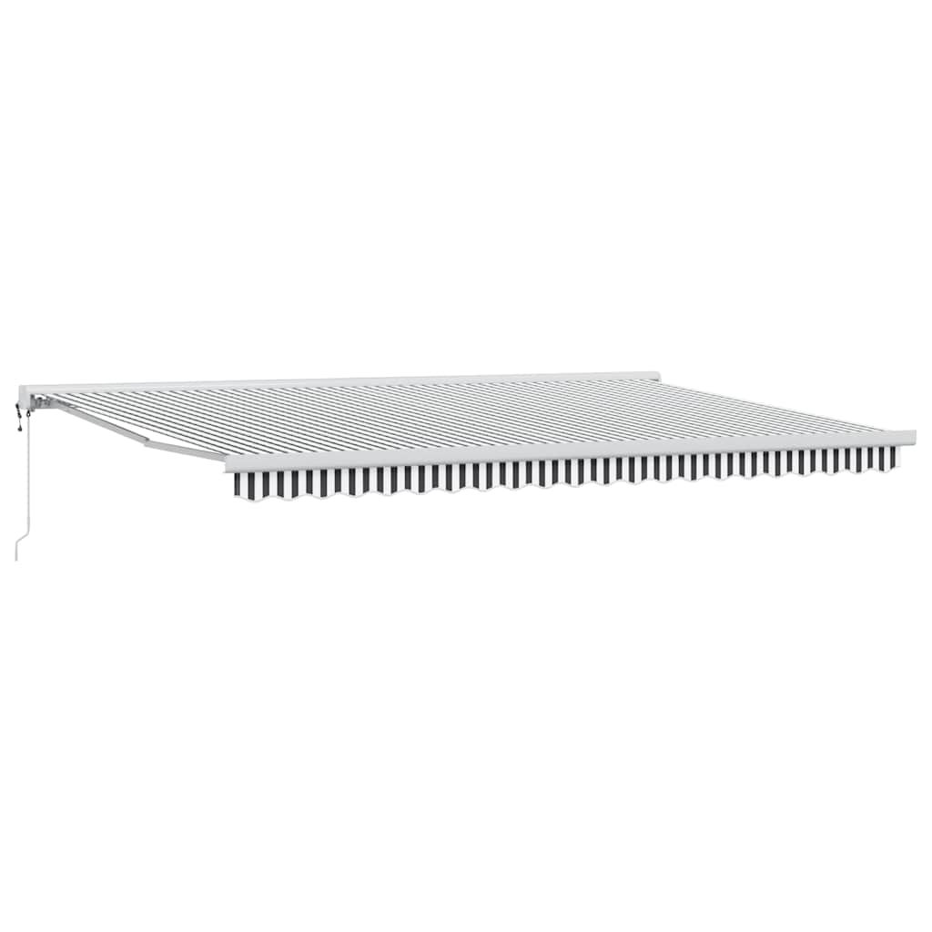 Tenda na uvlačenje antracit-bijela 5x3 m od tkanine i aluminija