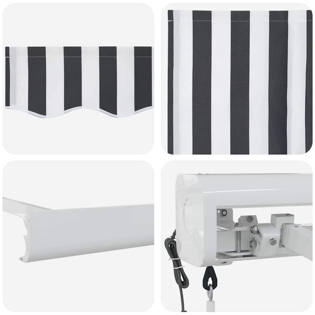 Tenda na uvlačenje antracit-bijela 5x3 m od tkanine i aluminija