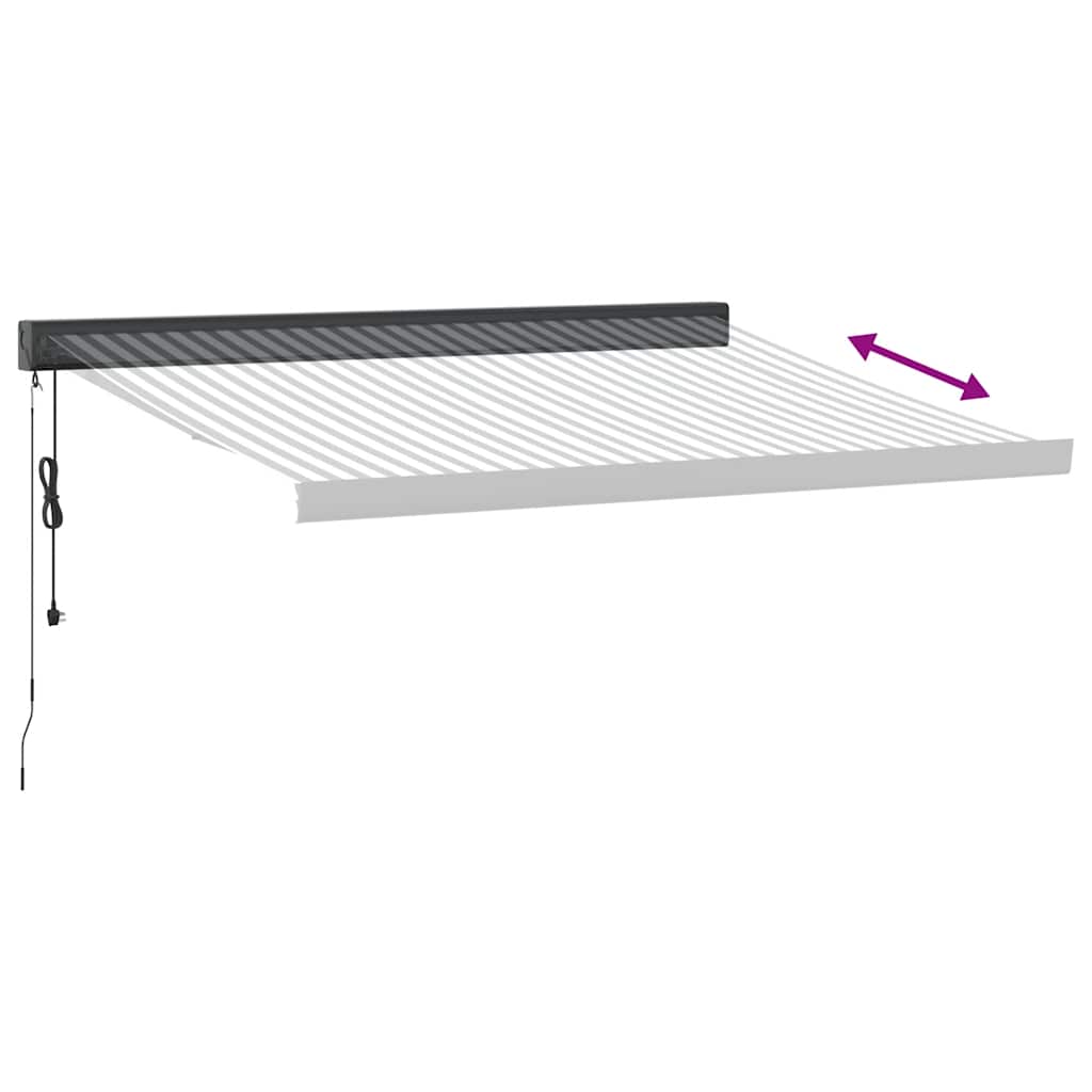 Tenda na uvlačenje antracit-bijela 3,5x2,5 m tkanina i aluminij