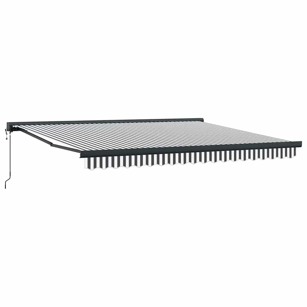 Tenda na uvlačenje antracit-bijela 4x3 m od tkanine i aluminija