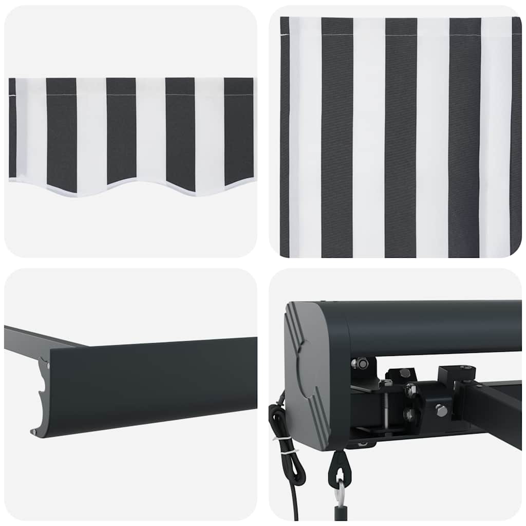 Tenda na uvlačenje antracit-bijela 4x3 m od tkanine i aluminija