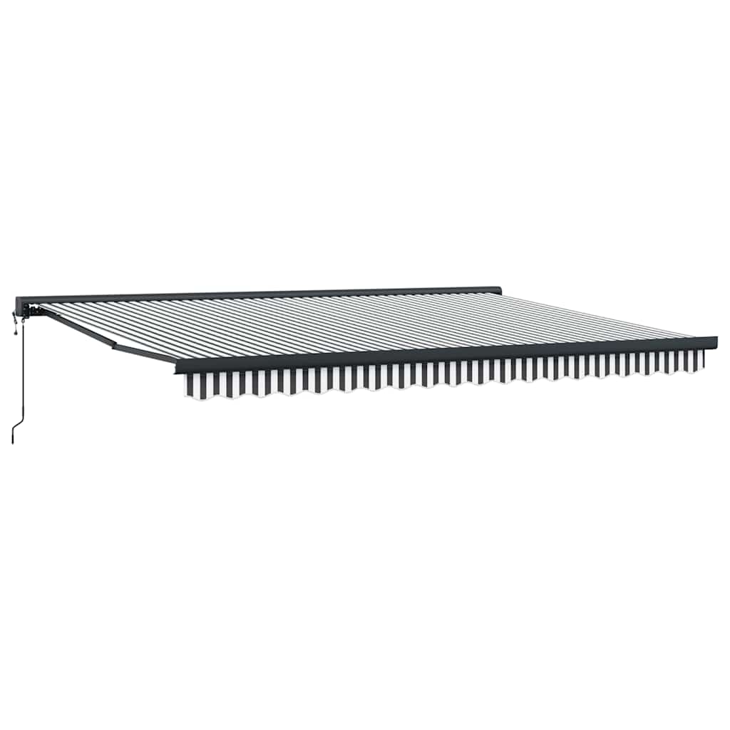 Tenda na uvlačenje antracit-bijela 4,5x3 m tkanina i aluminij