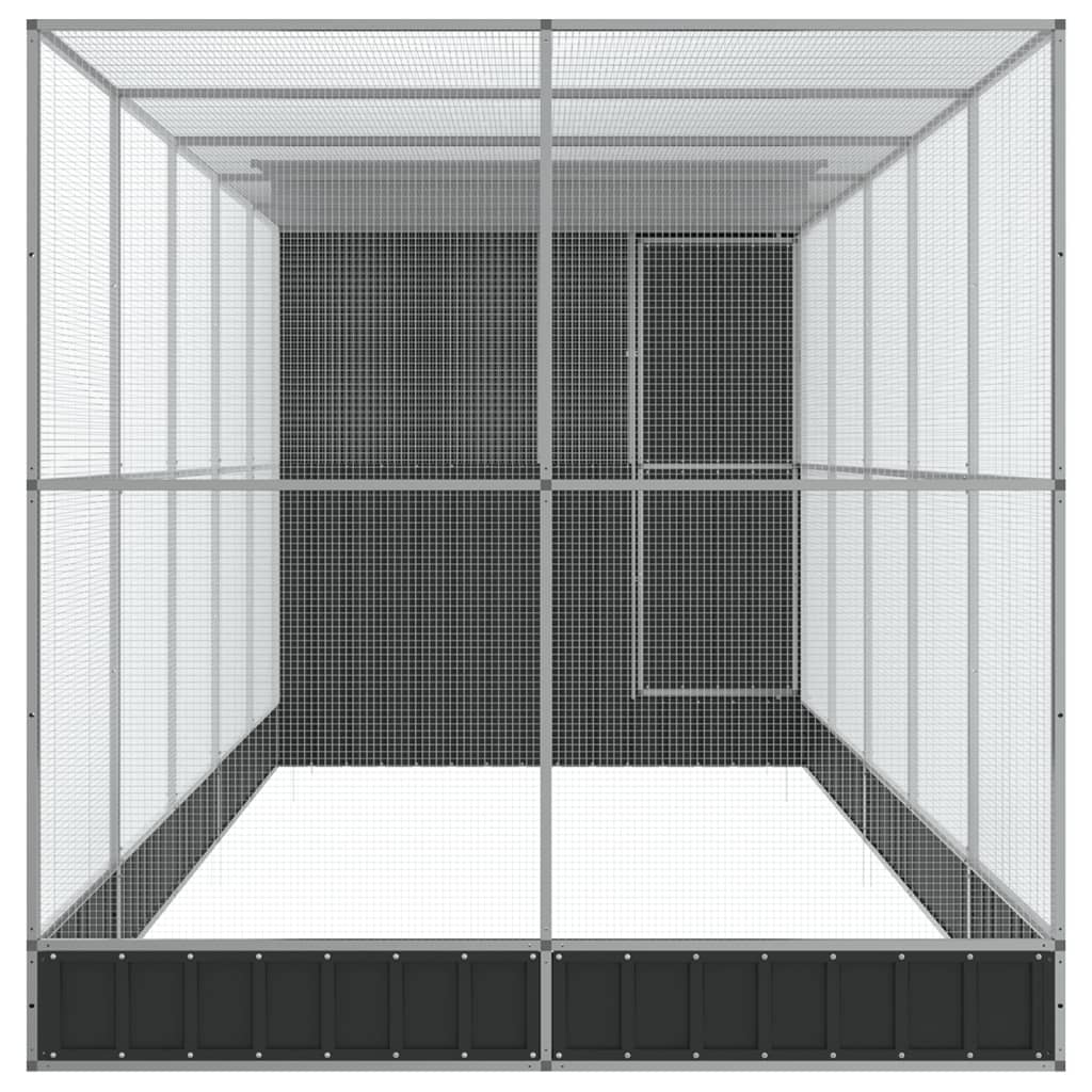 Kavez za ptice s produžetkom srebrni 623x203x216 cm čelični