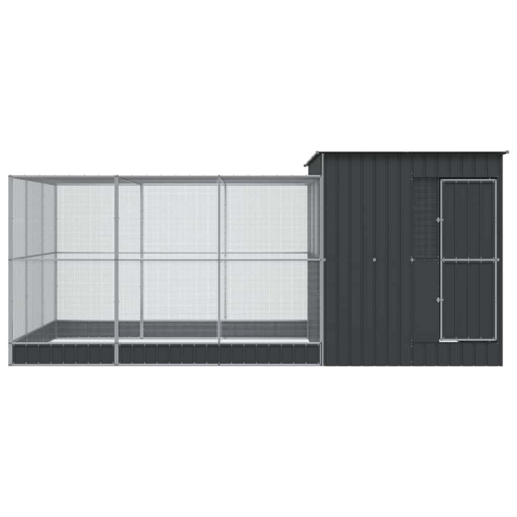 Kavez za ptice s produžetkom srebrni 497x303x216 cm čelični