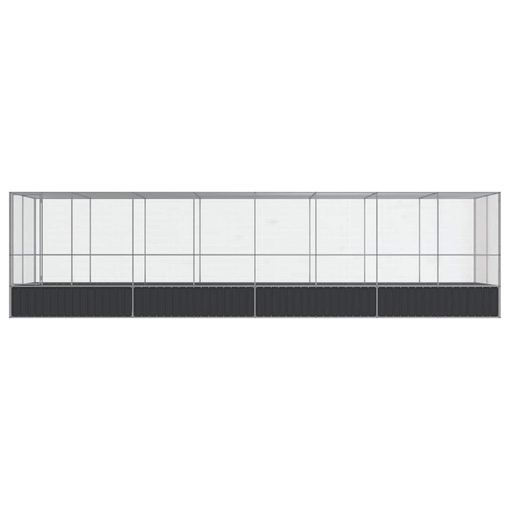 Kavez za ptice s produžetkom srebrni 832x207x212 cm čelični