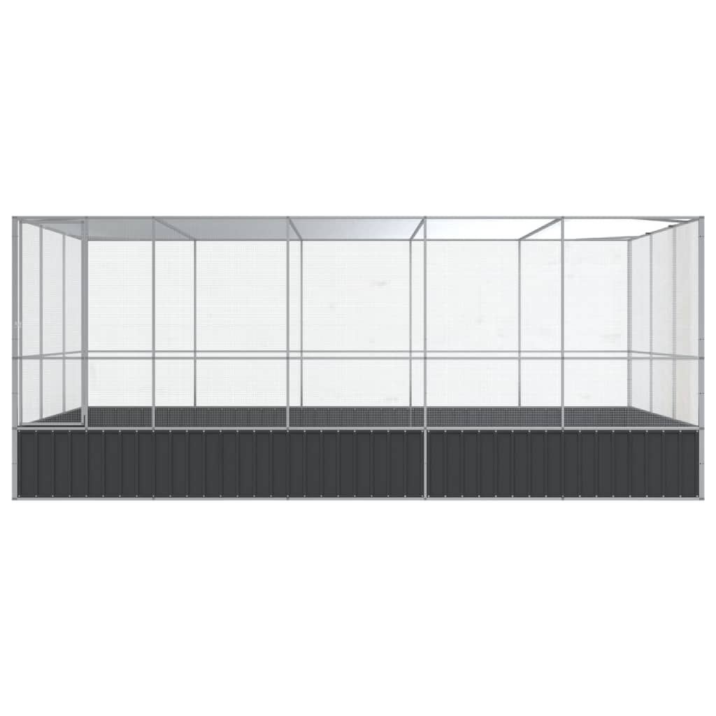 Kavez za ptice s produžetkom srebrni 518x307x212 cm čelični