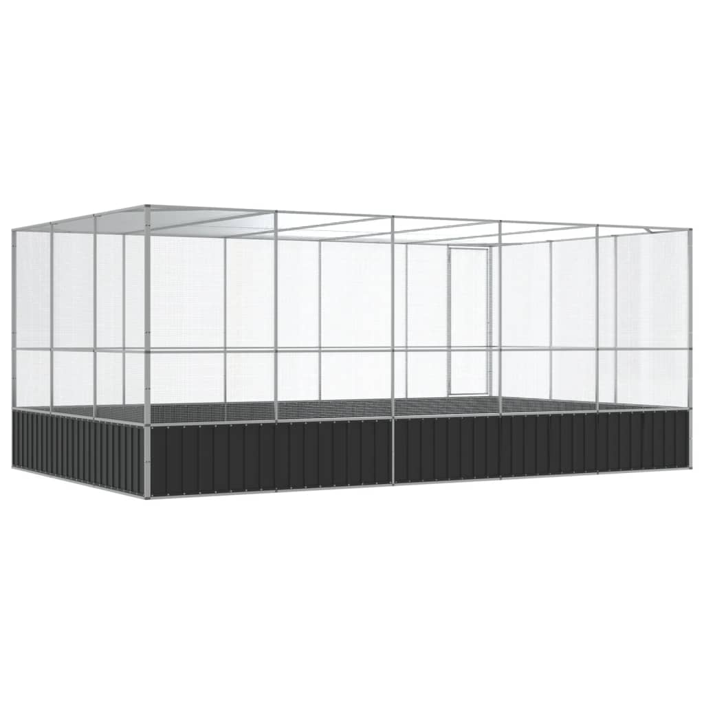 Kavez za ptice s produžetkom srebrni 518x307x212 cm čelični