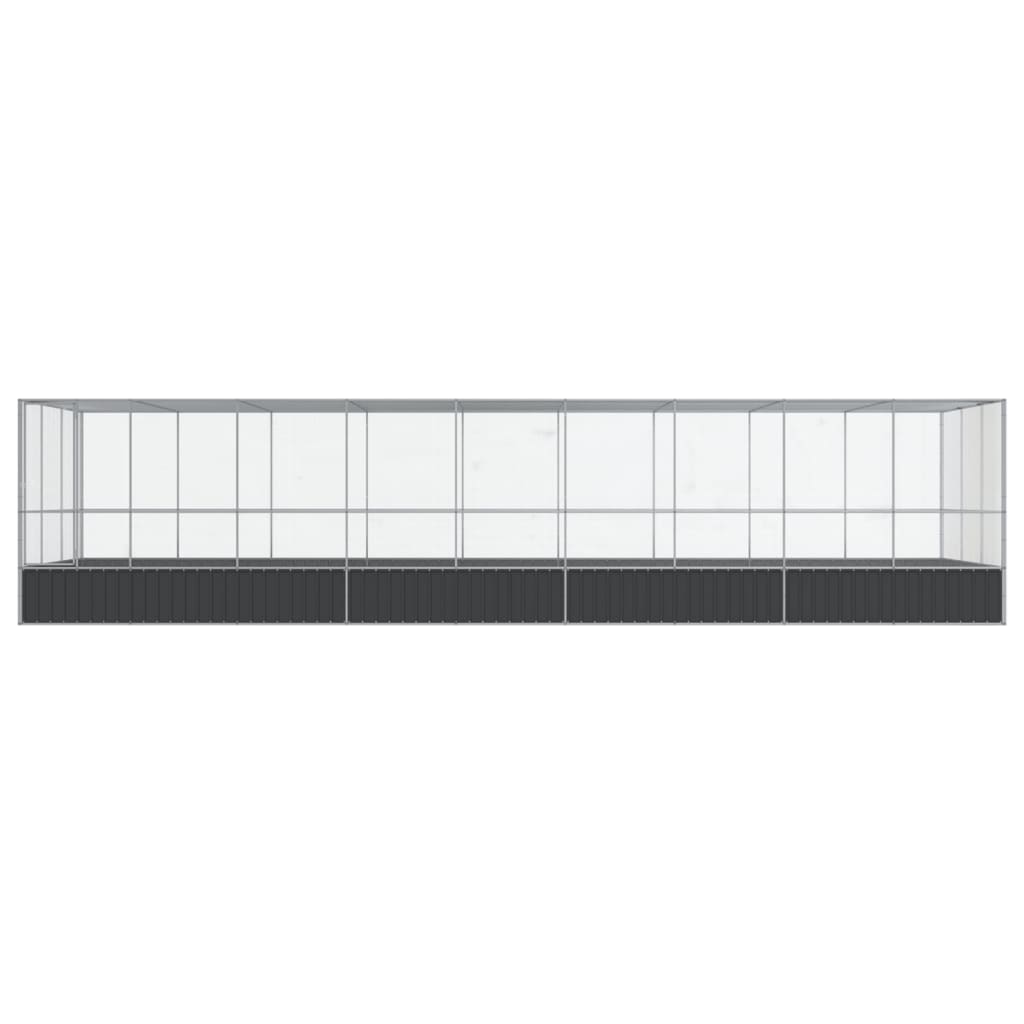 Kavez za ptice s produžetkom srebrni 932x307x212 cm čelični