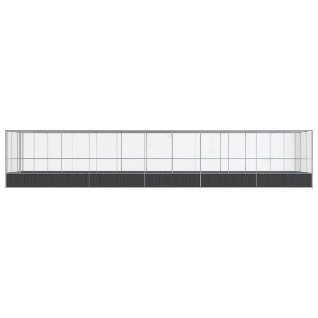 Kavez za ptice s produžetkom srebrni 1139x307x212 cm čelični