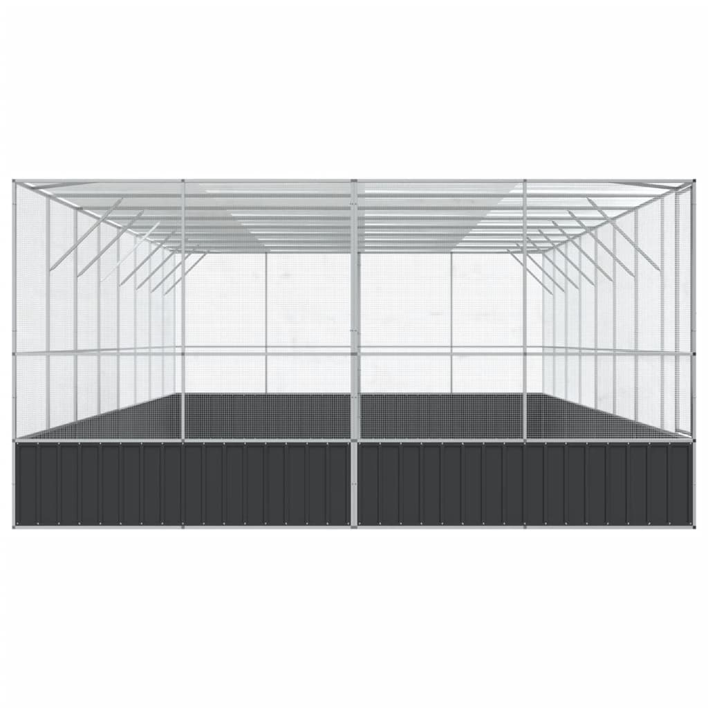 Kavez za ptice s produžetkom srebrni 832x414x212 cm čelični