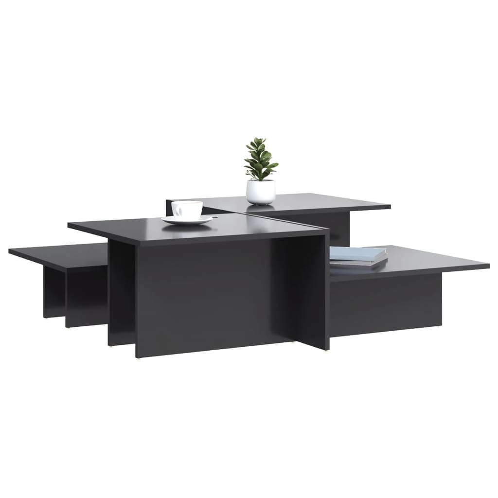 Stolići za kavu 2 kom visoki sjaj sivi od konstruiranog drva
