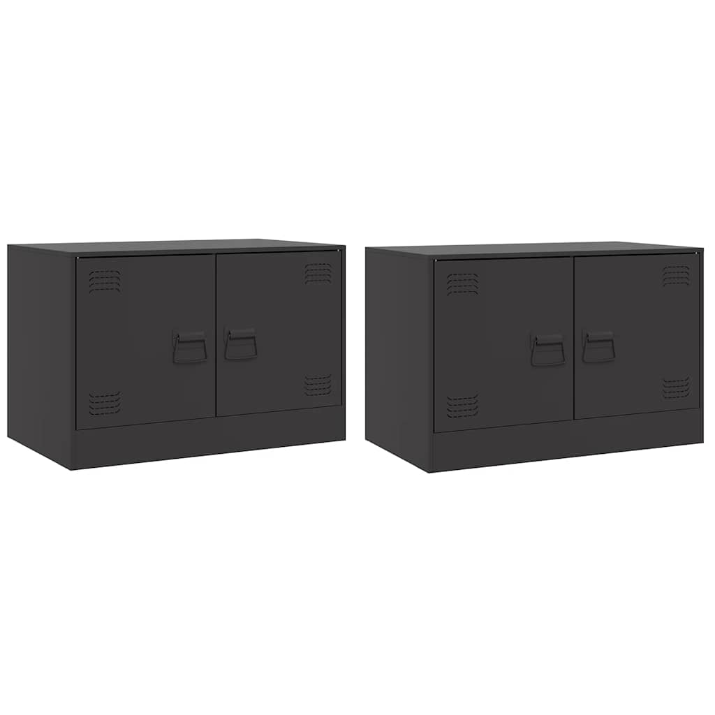 TV ormarići 2 kom crni 67 x 39 x 44 cm čelični