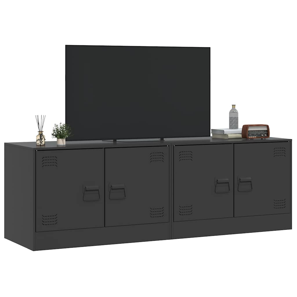 TV ormarići 2 kom crni 67 x 39 x 44 cm čelični