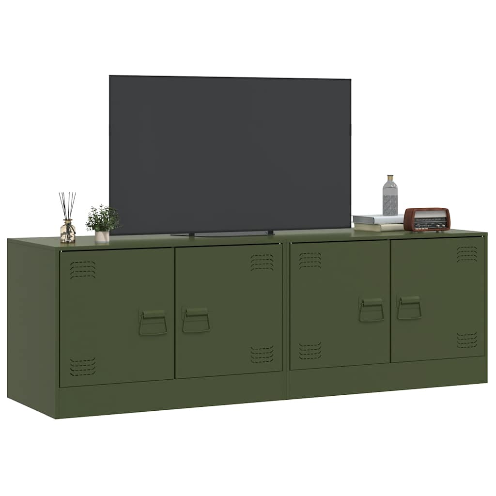 TV ormarići 2 kom maslinastozeleni 67 x 39 x 44 cm čelični