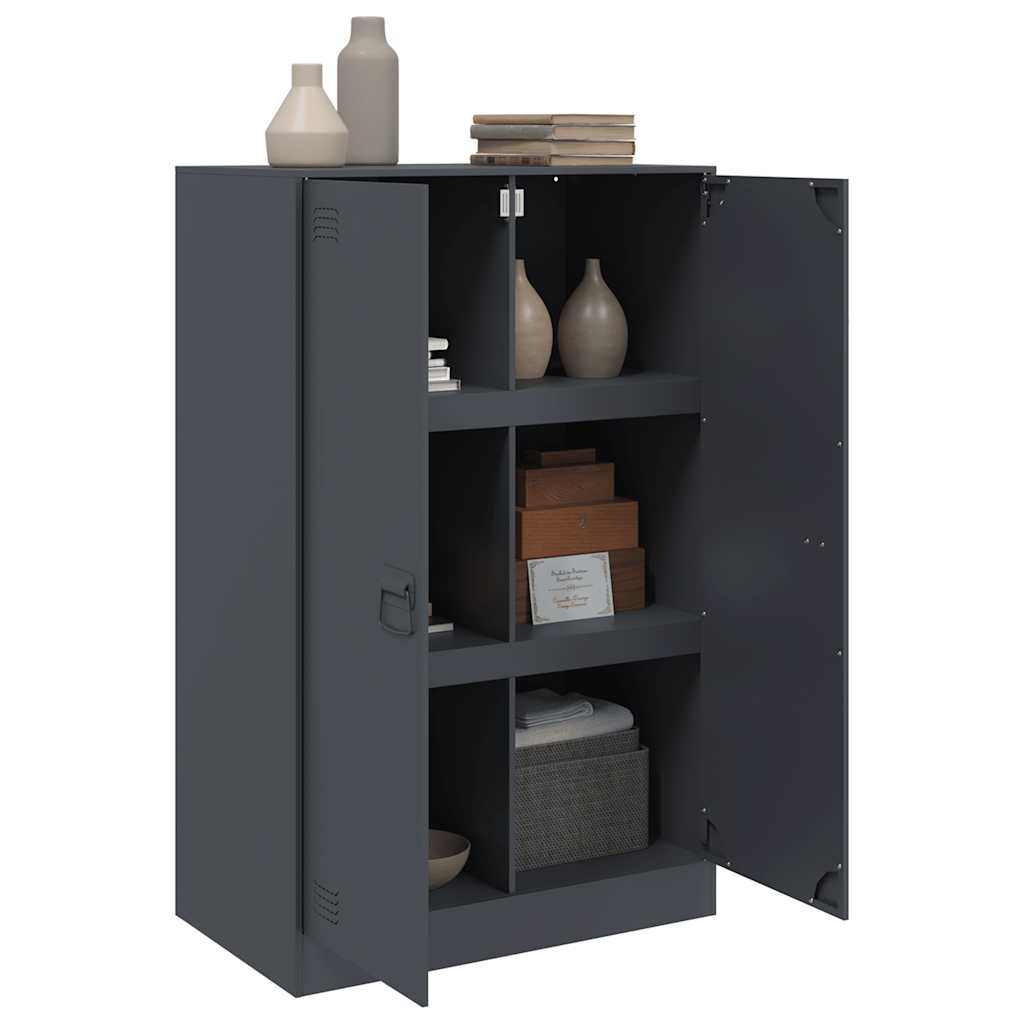 Komoda antracit 67 x 39 x 107 cm čelična