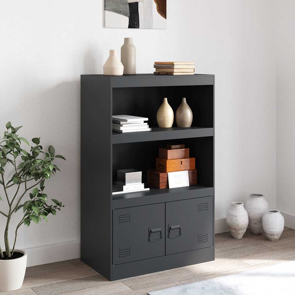 Komoda antracit 67 x 39 x 107 cm čelična