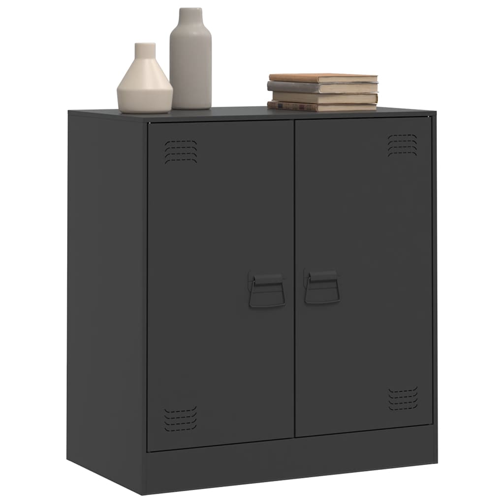Komoda crna 67 x 39 x 73 cm čelična
