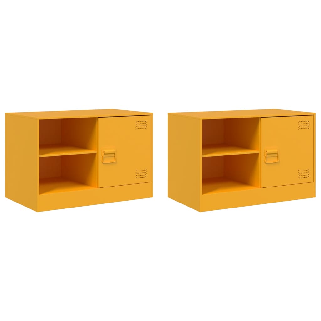 TV ormarići 2 kom boja senfa 67 x 39 x 44 cm čelični