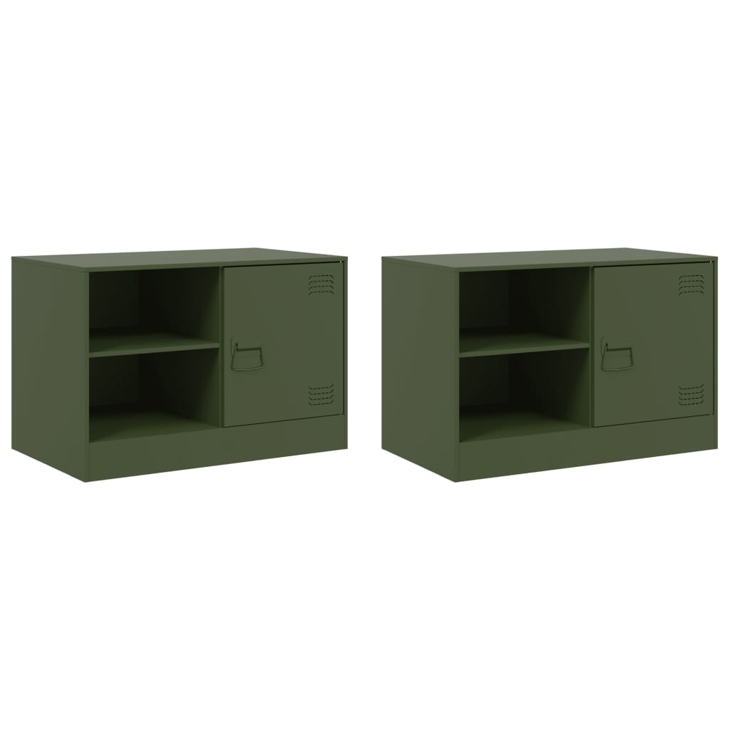 TV ormarići 2 kom maslinastozeleni 67 x 39 x 44 cm čelični