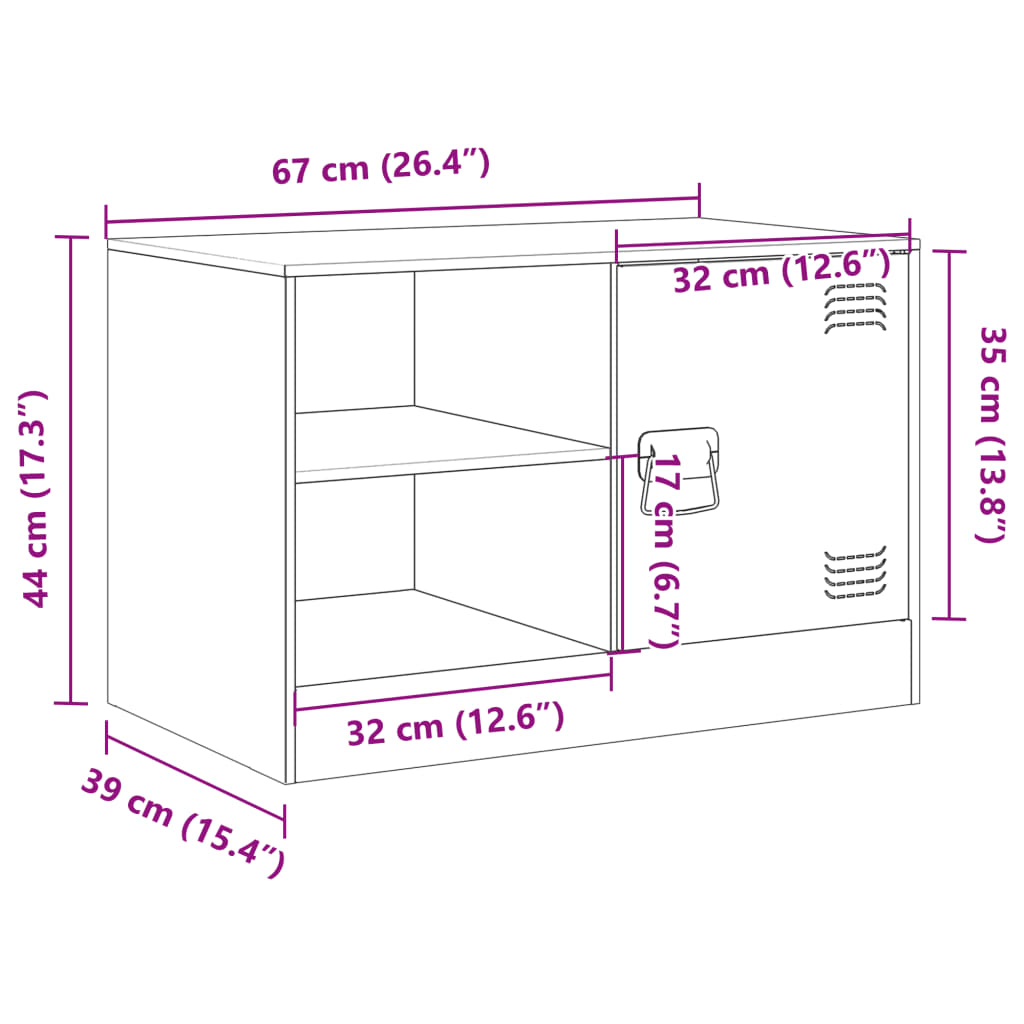 TV ormarići 2 kom maslinastozeleni 67 x 39 x 44 cm čelični