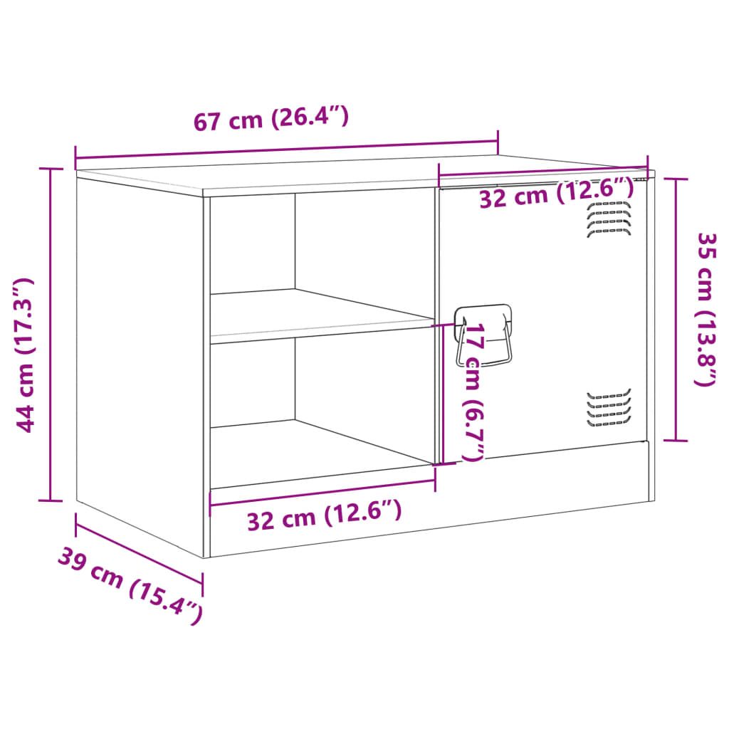 TV ormarići 2 kom bijeli 67 x 39 x 44 cm čelični