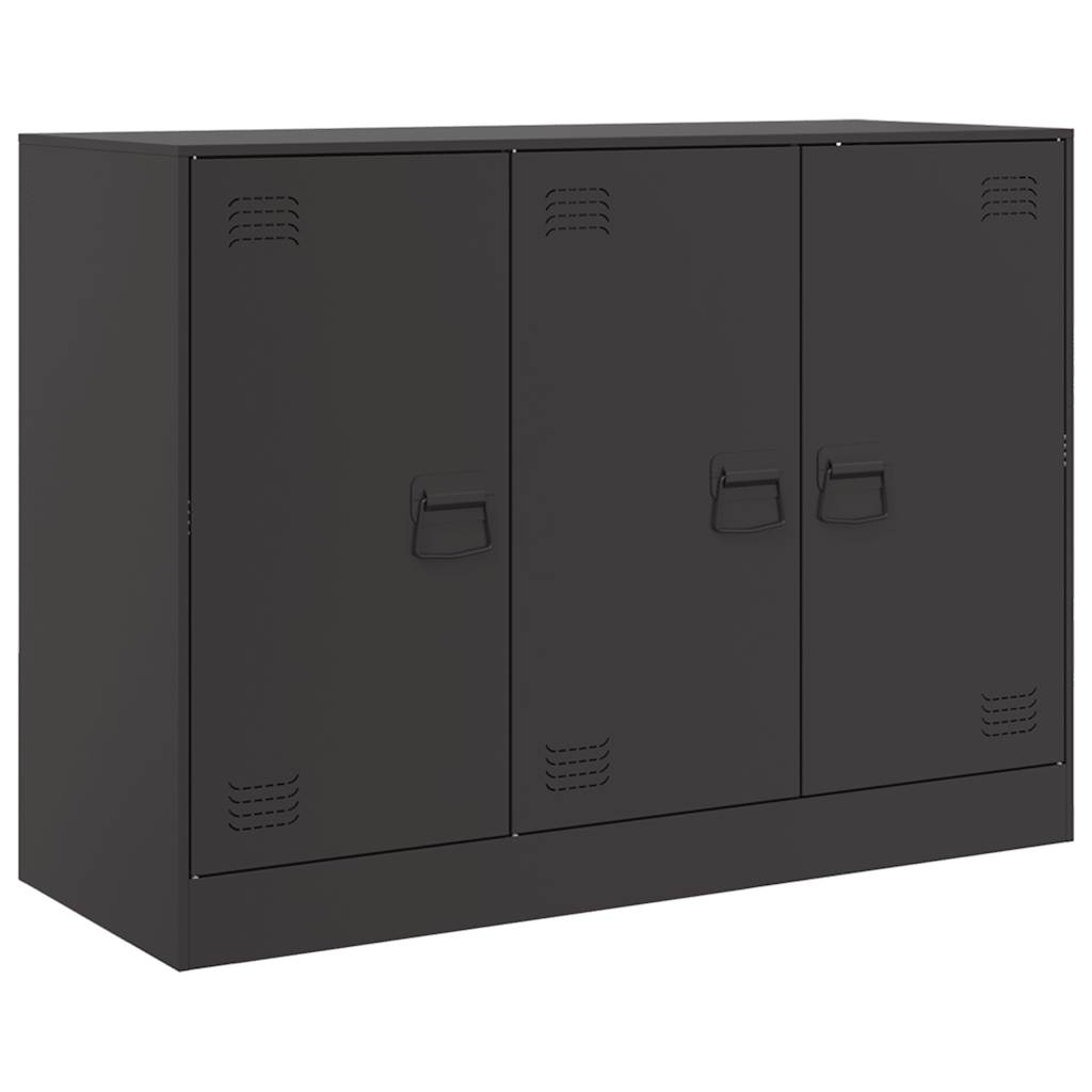 Komoda crna 99 x 39 x 73 cm čelična