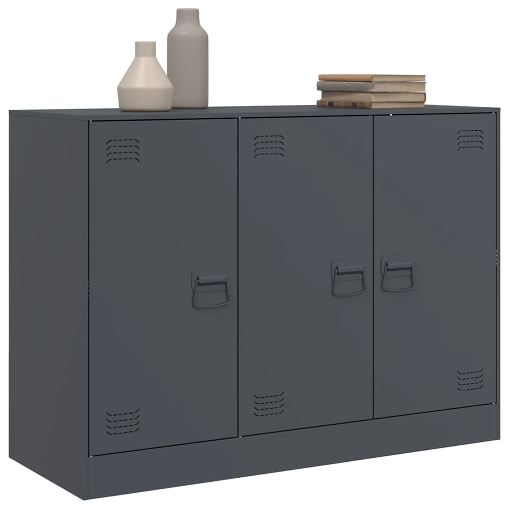 Komoda antracit 99 x 39 x 73 cm čelična