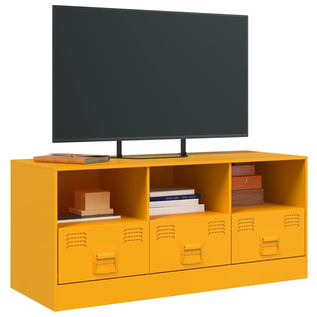 TV ormarić boja senfa 99 x 39 x 44 cm čelični